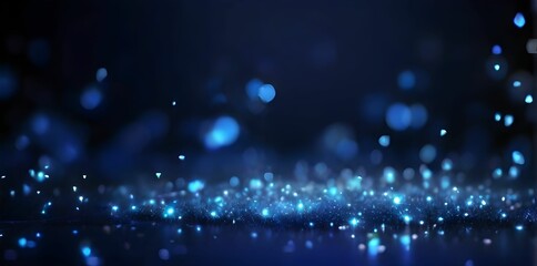 Abstract bokeh background with blue glow particle. generative AI