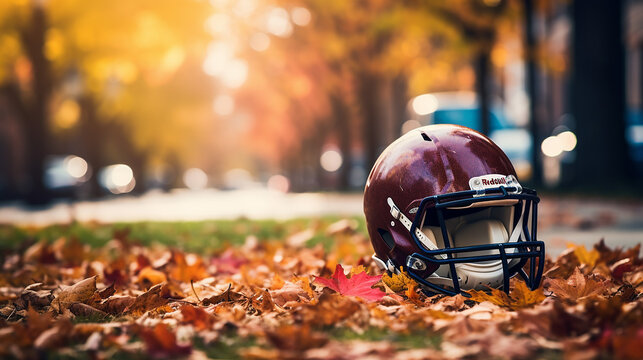thanksgiving American football game concept with cop