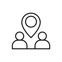 User location outline icons, minimalist vector illustration ,simple transparent graphic element .Isolated on white background