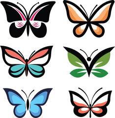 Free vector butterfly colorful logo design