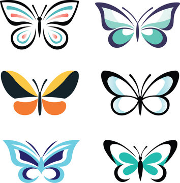 Free vector butterfly colorful logo design