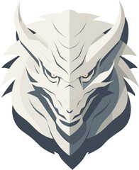 Fototapeta premium silver dragon head vector