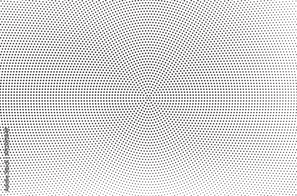 Poster Halftone effect vector background. Grunge halftone background with dots. Abstract monochrome halftone modern black white pattern.