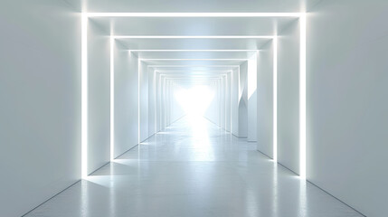 Abstract futuristic light corridor interior, Modern minimal background
