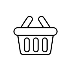 Shopping basket outline icons, minimalist vector illustration ,simple transparent graphic element .Isolated on white background