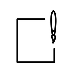 paper brush pen line icon logo vector