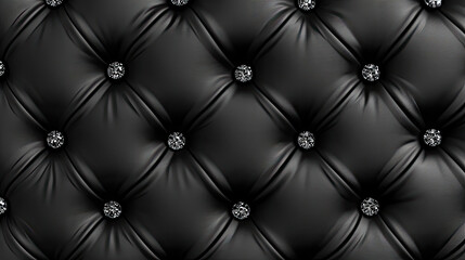 Black Buttoned luxury leather pattern with diamonds and gemstones. Useful as luxury pattern