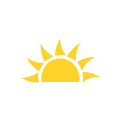 Hand drawn Yellow sun vector illustration 