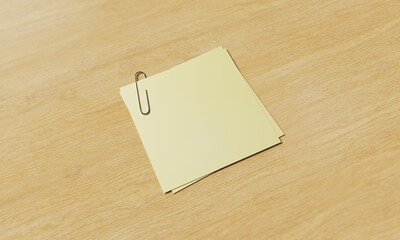 노란색 포스트잇 종이 클립 Yellow Post it Paper Clip