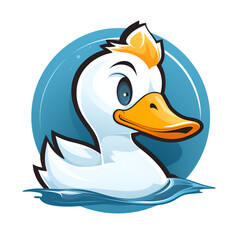 Cartoon Style Duck Logo Illustration No Background Perfect for Print on Demand