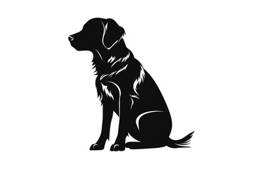 A Dog vector black Silhouette isolated on a white background