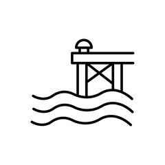 Dock outline icons, minimalist vector illustration ,simple transparent graphic element .Isolated on white background