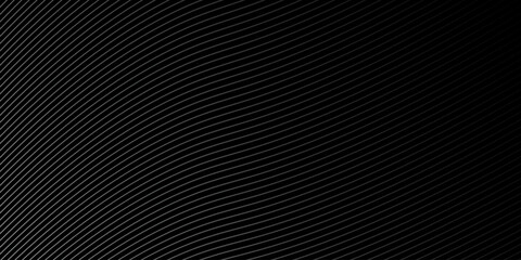 Diagonal lines halftone effect. Abstract black and white background with curve lines and waves. 