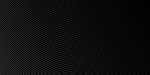 Diagonal lines halftone effect. Abstract black and white background with curve lines and waves. 