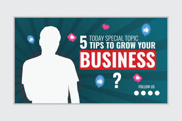 Business YouTube thumbnail design web banner template