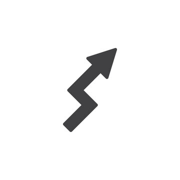 Zigzag arrow right vector icon