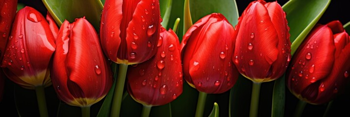 red tulips in the garden