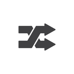Arrows intersecting each other vector icon
