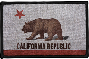sewn fabric badge patch of the federal state of   CALIFORNIA - obrazy, fototapety, plakaty