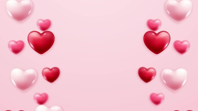Valentine's Day Concept Background with Red and Pink Hearts Background. 