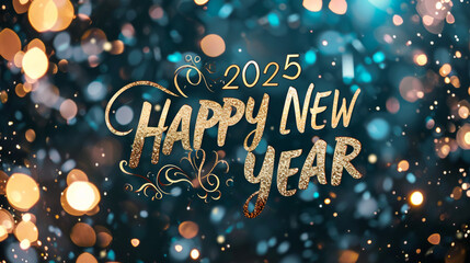 Festive Happy New Year 2025 background
