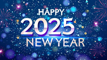 Festive Happy New Year 2025 background