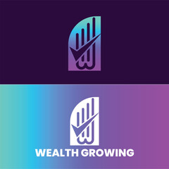 modern minimalist investment financial accounting cunsulting logo design