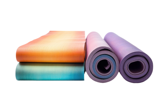 Nurturing Wellness on Eco-friendly Yoga Mats on White or PNG Transparent Background