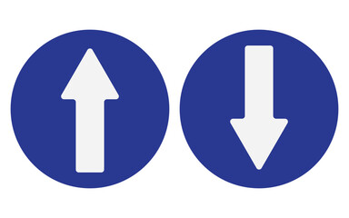 Up, down, blue arrow sign. Double arrow button icon vector illustration. Use for website mobile app presentation