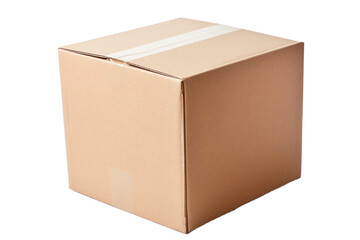 Empty brown cardboard box opened and isolated on a white background, ideal for packaging, shipping, and storage