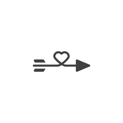 Arrow with heart vector icon