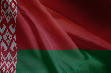 Fototapeta premium national wavy fabric flag of BELARUS