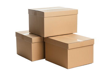 Isolated brown cardboard box for shipping and storage, open and empty, ready for packaging and delivery