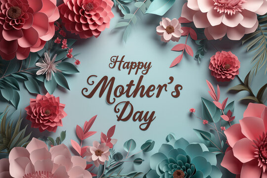 Happy Mother's Day greeting card with floral design