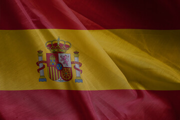 Fototapeta premium national wavy fabric flag of SPAIN