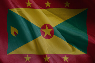 Fototapeta premium national wavy fabric flag of GRENADA