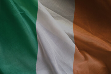 Fototapeta premium national wavy fabric flag of IRELAND
