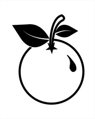 Orange fruit icon. Mandarin orange icon, vector illustration