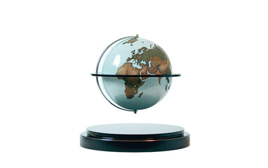 Explore the Impossible with Levitating Globe on White or PNG Transparent Background