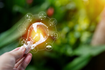 light bulbs green on background