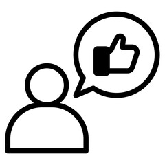 Obraz premium good review, thumb up with speech bubble