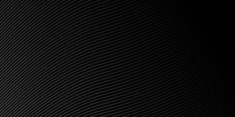 Diagonal lines halftone effect. Abstract black and white background with curve lines and waves.