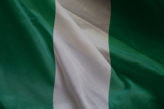 wavy silky flag of  NIGERIA