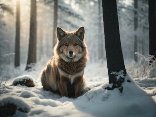 Obraz premium Cold forest Generative AI