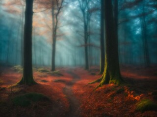 Obraz premium Cold forest Generative AI