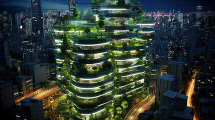 Tokyo Futuristic Skyscraper A towering structure