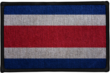 embroidered country flag sewn patch of  COSTA RICA - obrazy, fototapety, plakaty