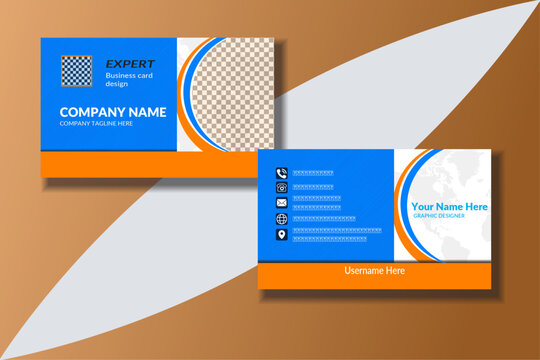 Double-sided creative and modern business card template.  vector design, Vector illustration.