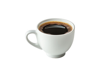 Fototapeta premium Isolated White Coffee Cup with Saucer, a Hot Espresso Beverage on a Plate in a Café Setting