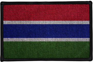 embroidered country flag sewn patch of  GAMBIA